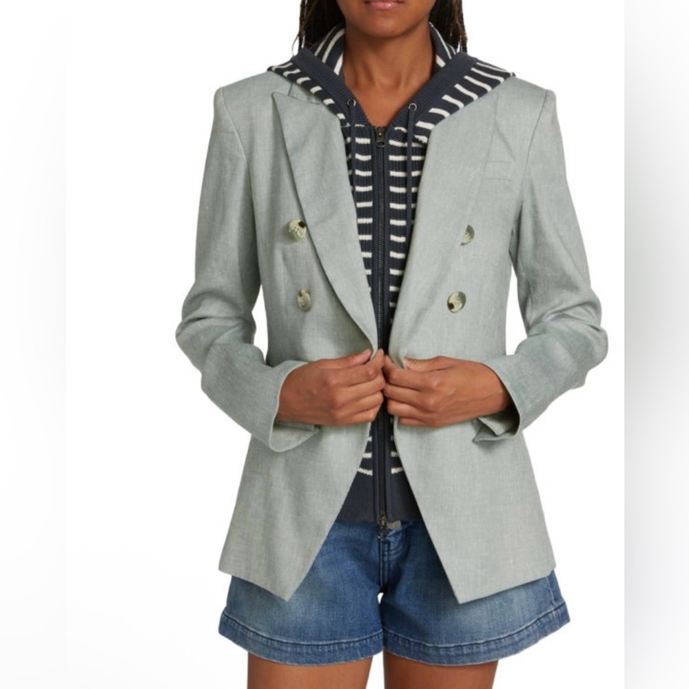 Veronica Beard Linen Dickey Double Breasted Blazer